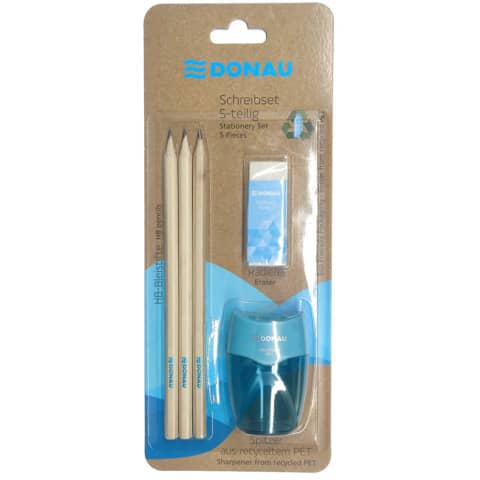Set scrittura Donau ÖKO blu temperamatite + gomma + matita - conf. 5 pz - 330423